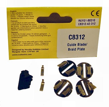 Scalextric C8312 Clip in Guide with 4 braid plates